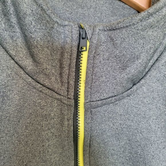 Reebok Playwarm Men's Large 1/4 Zip Lightweight Sweatshirt Pullover Gray Green - Picture 6 of 16